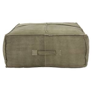 Pouf XXL 90x40x90 cm vert olive en lin Vert