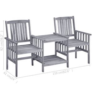 Bistro Set K439 Grau - Massivholz