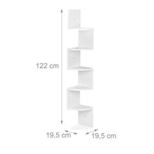 Weißes Eckregal mit 5 Ablagen Weiß - Holzwerkstoff - 20 x 122 x 20 cm