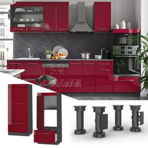 Mikrowellenschrank Fame-Line 38576 Anthrazit - Hochglanz Bordeaux