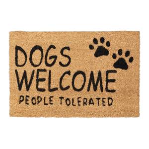 Paillasson coco «Dogs Welcome» Beige - Noir - Fibres naturelles - Matière plastique - 60 x 2 x 40 cm