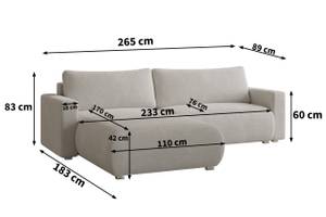 Ecksofa TURIN N Hochglanz Altrosa