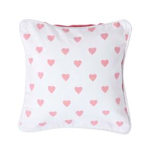 Baumwoll-Kissenbezug mit Herzen Pink - 30 x 30 cm