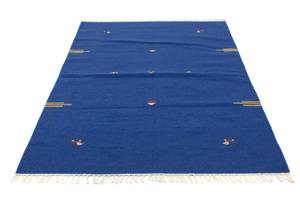 Kelim Modern - 180x120cm Blau - Naturfaser - 120 x 1 x 180 cm