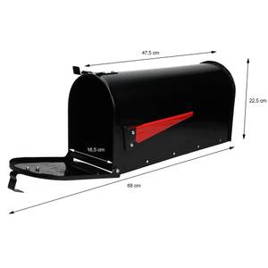 Briefkasten US Mailbox Schwarz Schwarz - Metall - 17 x 23 x 48 cm