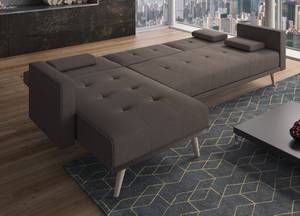 Canapé-lit chaise-longue Verona Marron Marron - Textile - 137 x 88 x 267 cm