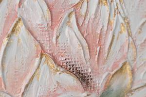 Acrylbild handgemalt Pink Tenderness Pink - Weiß - Massivholz - Textil - 60 x 60 x 4 cm