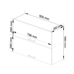 Meuble de Cuisine haut OLIWIA 80 2T Blanc - Bois manufacturé - 80 x 58 x 30 cm