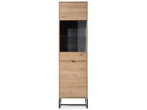 Vitrinenschrank Anime Braun - Holzwerkstoff - Naturfaser - Kunststoff - 53 x 197 x 39 cm