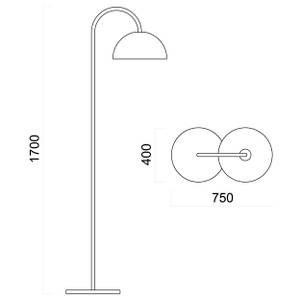 Stehlampe Cassis Grau