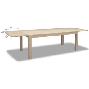 Ansteckplatte Paris Weißöl-Oberfläche Braun - Massivholz - Holzart/Dekor - 90 x 2 x 50 cm