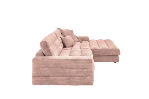 Ecksofa LANA Sofa Cord Recamiere Pink - Ecke davorstehend rechts