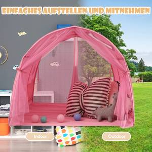 Prinzess Kinderspielhaus Kinderzelt Pink - Textil - 102 x 82 x 114 cm