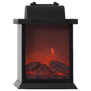 Dekorative Tischleuchte Fireplace Schwarz - Kunststoff - 15 x 21 x 14 cm