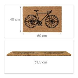 Fußmatte Fahrrad 40 x 60 cm Schwarz - Braun - Naturfaser - Kunststoff - 60 x 2 x 40 cm