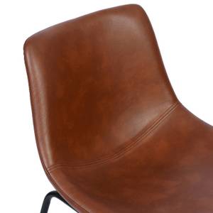 Lot de 2 chaises vintage marron Marron - Cuir synthétique - 53 x 77 x 47 cm