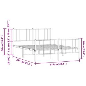 Bettgestell 3028911-3 Weiß - 125 x 207 cm