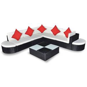 Gartenmöbel Set (8-tlg) 296258 Schwarz - Polyrattan - 244 x 54 x 244 cm