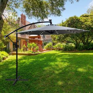 Parasol de jardin MILIN Noir - Gris