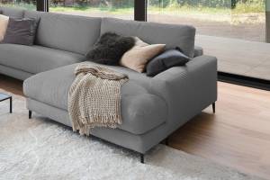 Sofa CARA Wohnlandschaft U-Form Cord Grau