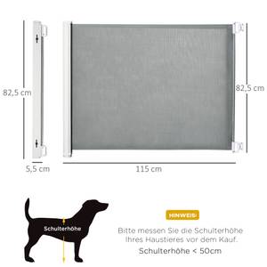 Hunde-Trennwand D06-071V01 Grau - Metall - 6 x 83 x 115 cm