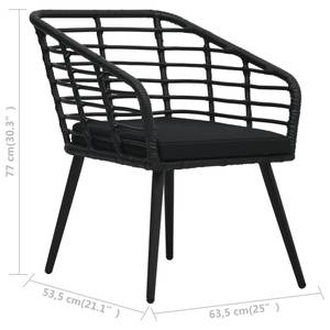 Chaise de jardin (lot de 2) 3000888 Noir