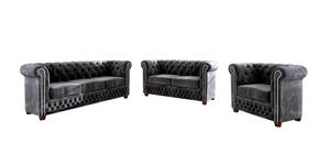 Ely 2-Sitzer Chesterfield Sofa Schwarz