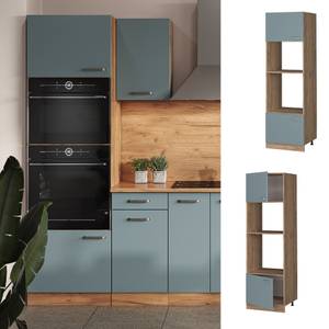 Mikrowellenschrank R-Line 41119 Blaugrau - Sonoma Eiche Trüffel Dekor - 60 x 207 x 58 cm