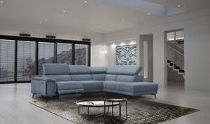 5-Sitzer Ecksofa Matera mit Relax Blau - Ecke davorstehend rechts