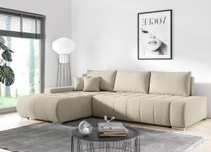 Ecksofa Dhaka L-form Links Beige - Ecke davorstehend links