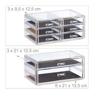 2 x Make Up Organizer transparent/gold Gold - Durchscheinend