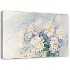Leinwandbild Blumenstrauß Pastell Natur 120 x 80 cm