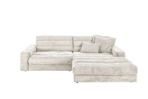 Ecksofa LANA Sofa Cord Recamiere Cremeweiß - Ecke davorstehend rechts