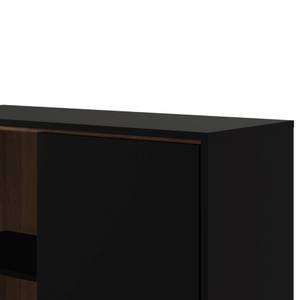 Vitrine Rye Noir - En partie en bois massif - 102 x 162 x 40 cm