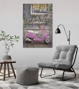 Metallbild Pink Ride Pink - Metall - 60 x 90 x 6 cm