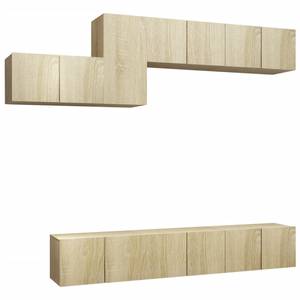 TV-Schrank 7er Set D363 Braun - Holzwerkstoff - 30 x 30 x 60 cm