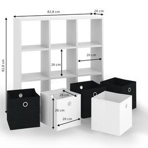 Raumteiler Hylda 9 Fächer 5 Faltboxen Weiß - Holzwerkstoff - 82 x 82 x 26 cm