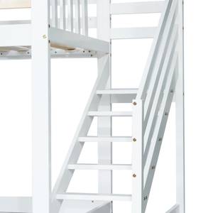 Etagenbett Jupitur Ⅳ Weiß - Holzwerkstoff - Metall - Massivholz - Holzart/Dekor - 95 x 222 x 242 cm