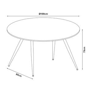 Table de salle à manger Fitjar Gris - Bois manufacturé - 100 x 75 x 100 cm