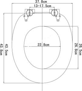 WC-Sitz Lamar Silber - Weiß - Holzwerkstoff - Metall - Kunststoff - 38 x 2 x 44 cm