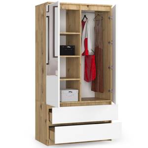 Armoire S90 2T 2S CLP Chêne clair - Imitation chêne clair - Blanc