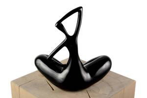 Skulptur Time for Yoga Schwarz - Kunststein - Kunststoff - 25 x 28 x 13 cm