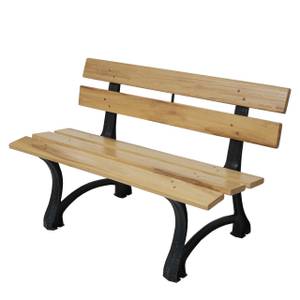 Banc de jardin F96 Noir - Marron - Largeur : 125 cm