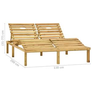 Sonnenliege 315399 Braun - Massivholz - Holzart/Dekor - 138 x 77 x 200 cm