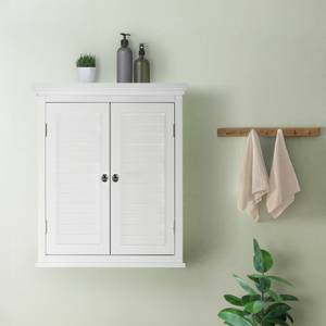 Wandschrank, Badezimmerschrank Weiß - Massivholz - 18 x 61 x 51 cm