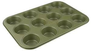 Zenker Muffinform 12er klimaneutral grün Grün - Metall - 27 x 39 x 3 cm