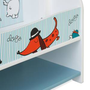 Kleiderständer für Kinder Hunde-Motiv Blau - Orange - Weiß - Holzwerkstoff - 71 x 101 x 30 cm