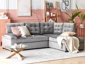 Ecksofa VARNAMO Grau - Silber - Textil - 227 x 92 x 184 cm