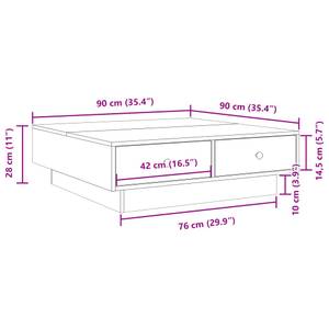 Couchtisch 3007985 Dunkelbraun - 60 x 28 x 90 cm