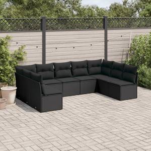 Gartensitzgruppe K5294(9-tlg) Schwarz - Massivholz - 69 x 172 x 289 cm